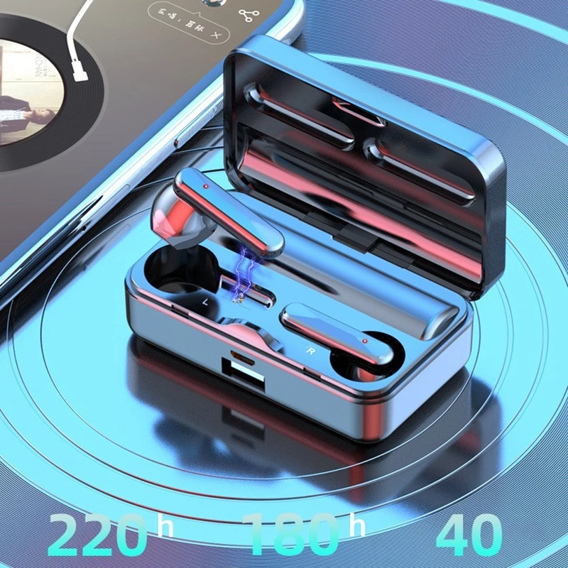 سماعات أذن بلوتوث VIVO S20 مرآة سماعة رأس ستيريو لاسلكية مع شاشة عرض رقمية تعمل باللمس سماعات أذن رياضية للعبة #3