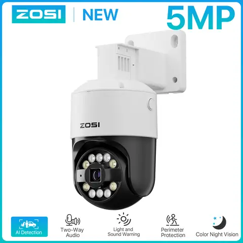 Zosi 8MP PTZ PoE Security Camera with 5X Zoom & Full-Color Night Vision