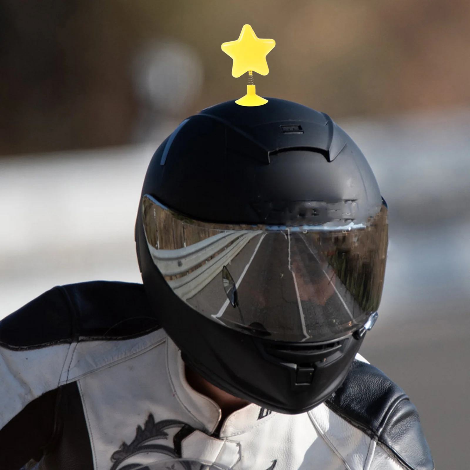 8 قطعة الديكور لطيف الأصفر تمايل ستار توبر للدراجات النارية على الجليد الخوذ خفيفة الوزن ملحق سكوتر سيارة #1