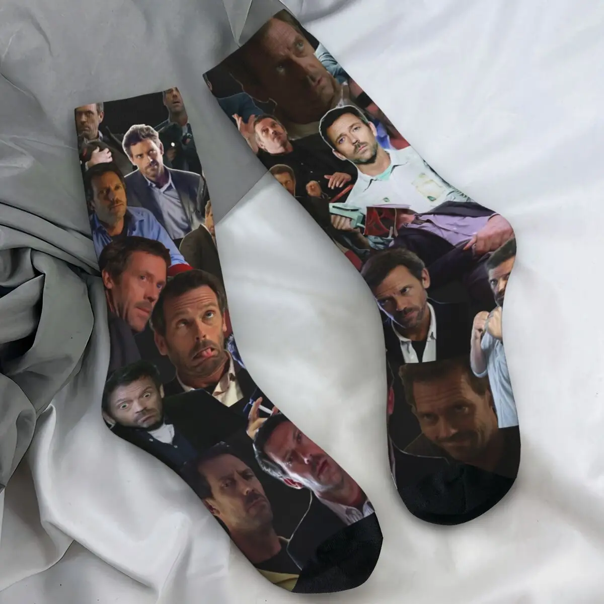 Dr. Gregory House Televisie Fotocollage Sokken Herfstkousen Vintage Heren Zachte ademende sokken Running Antislipsokken