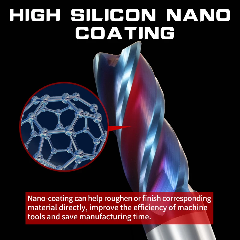 Milling Cutter Carbide End Alloy Coating HRC50/60/65 Tungsten Steel Tool CNC Machines Tools for Lathe 2/3/4 Flutes Carbide Mill