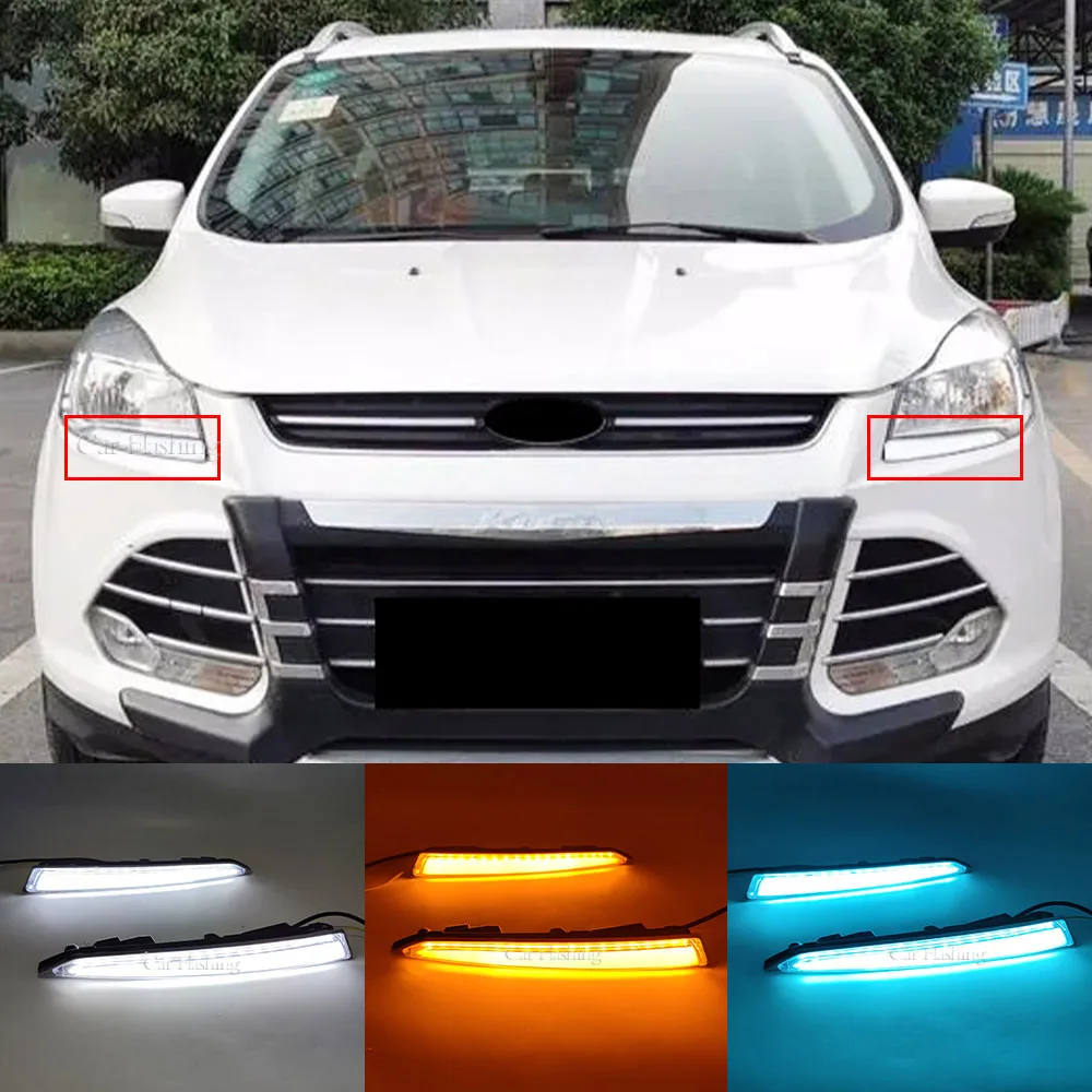 

For Ford models 13-16 Tiggo daytime running lights, flowing turn signals, daytime running lights, position lights, fog