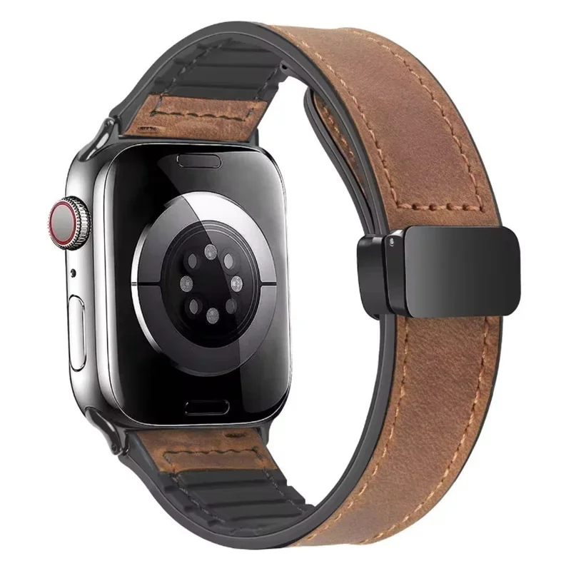 Skórzany pasek do Apple Watch Band 49mm 44 45 42mm 40 46 38 41mm Bransoleta magnetyczna Correa Men IWatch Ultra Series 10 9 8 7 SE 6