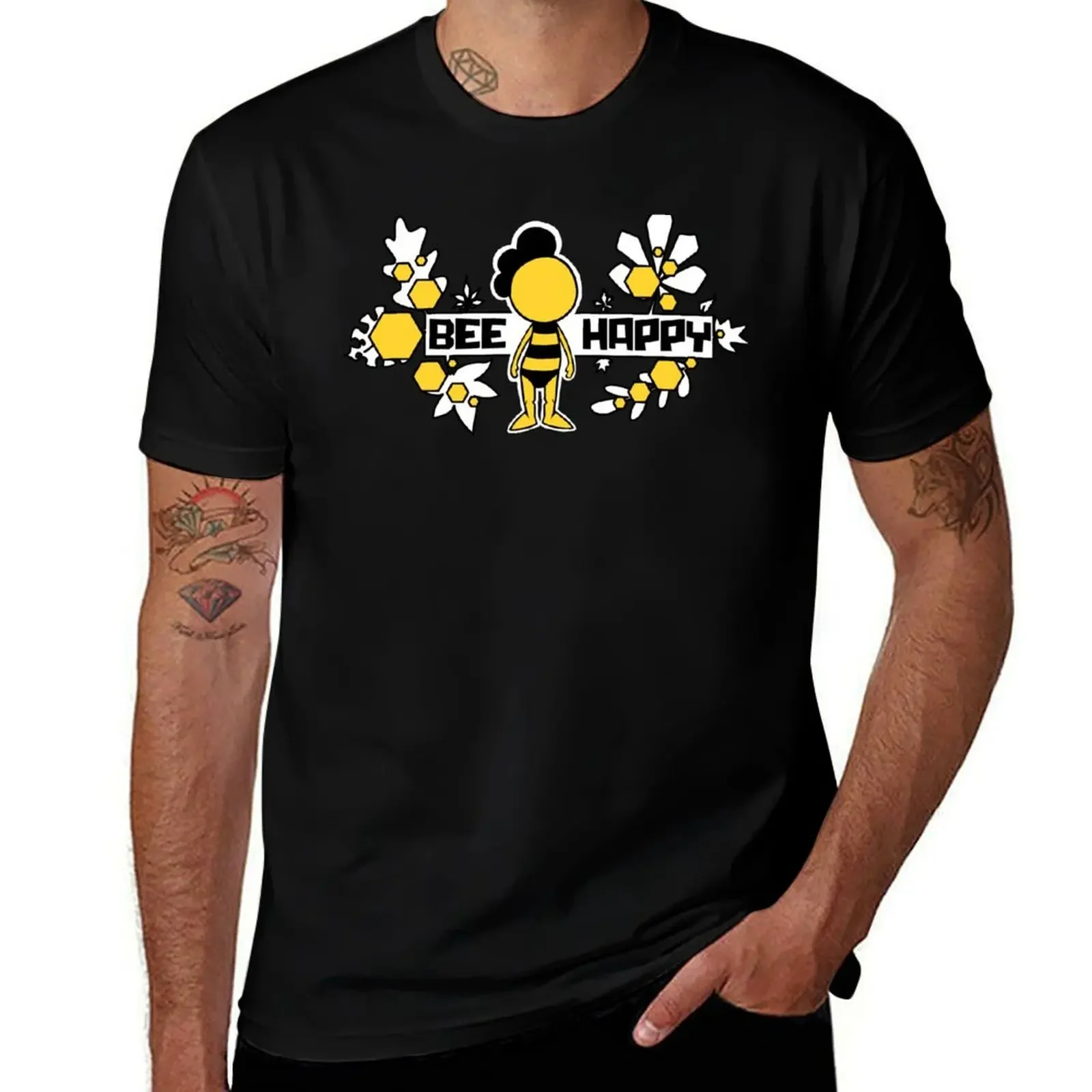 

BEE HAPPY T-Shirt oversizeds valentines clothes shirts men