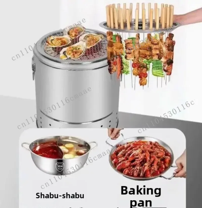 

New Smokeless Barbecue Home Hanging Stove Charcoal Grill Indoor Stainless Steel Oven 20/28 String