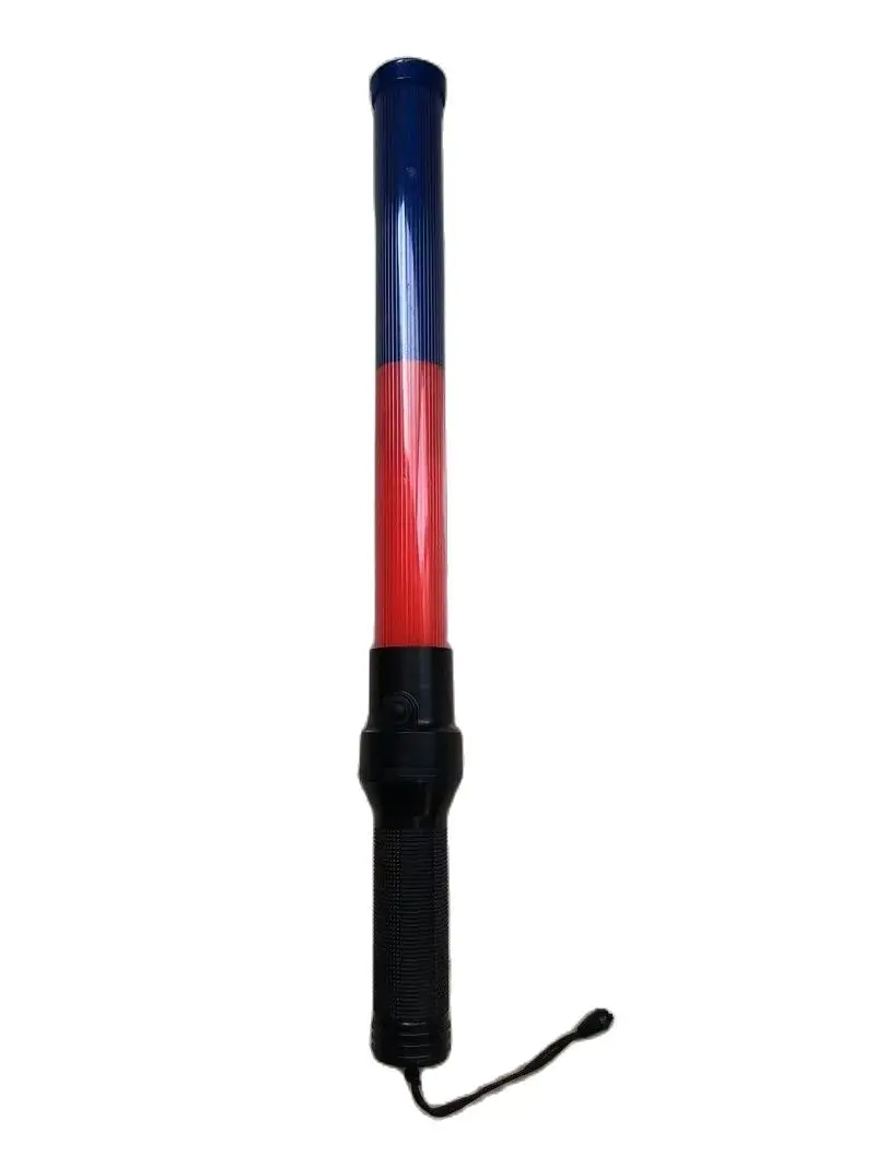 

54cmX4cm Red Blue Traffic Safety Command LED Light Warning Baton Dual Color Signal PVC Stick