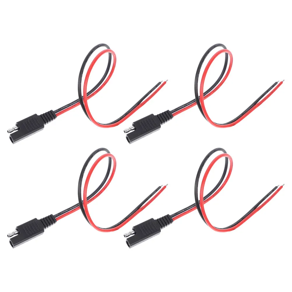 

4pcs Crimp Terminal 14AWG SAE Quick Connector Red Black Insulated Wire Extension Cable Car Automotive Supply