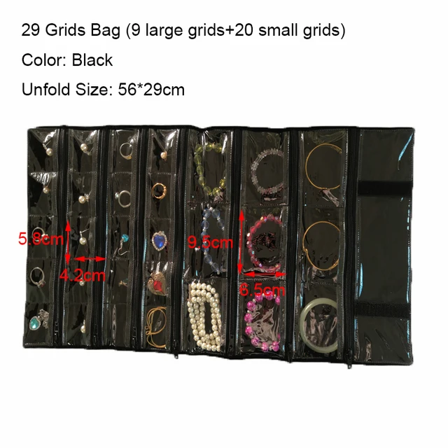 6pcs Velvet Zipper Jewelry Roll Bag Specify the style