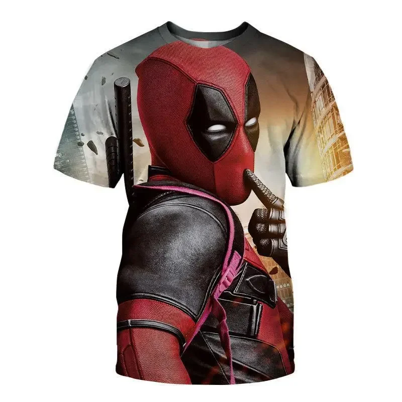 2024 Summer Hot-selling New 3D Printing Deadpool Pattern Top Sports Full Women\'s Short-sleeved Crew Neck Quick-drying T-shirt