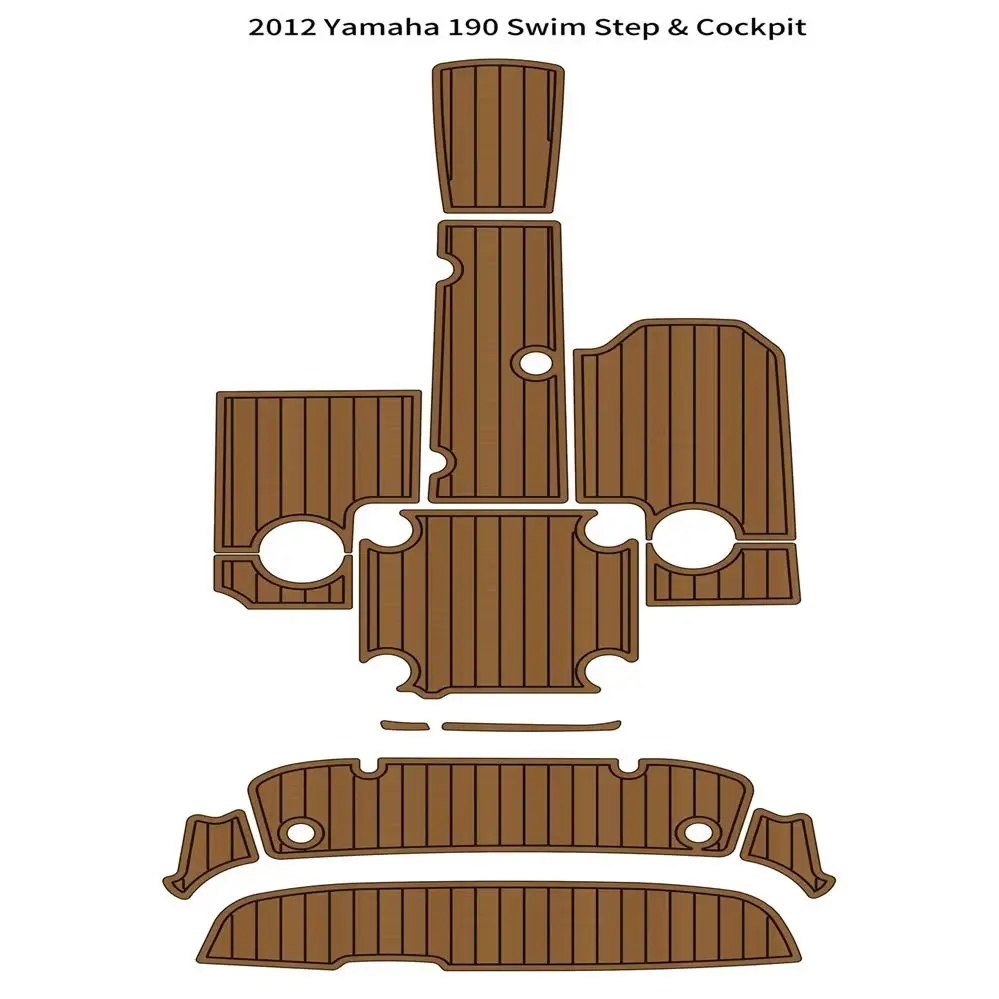

2012 Ya-ma-ha 190 Swim Platform Cockpit Pad Boat EVA Foam Faux Teak Deck Floor Mat Seadek Gatorstep Style Self Adhesive ae15