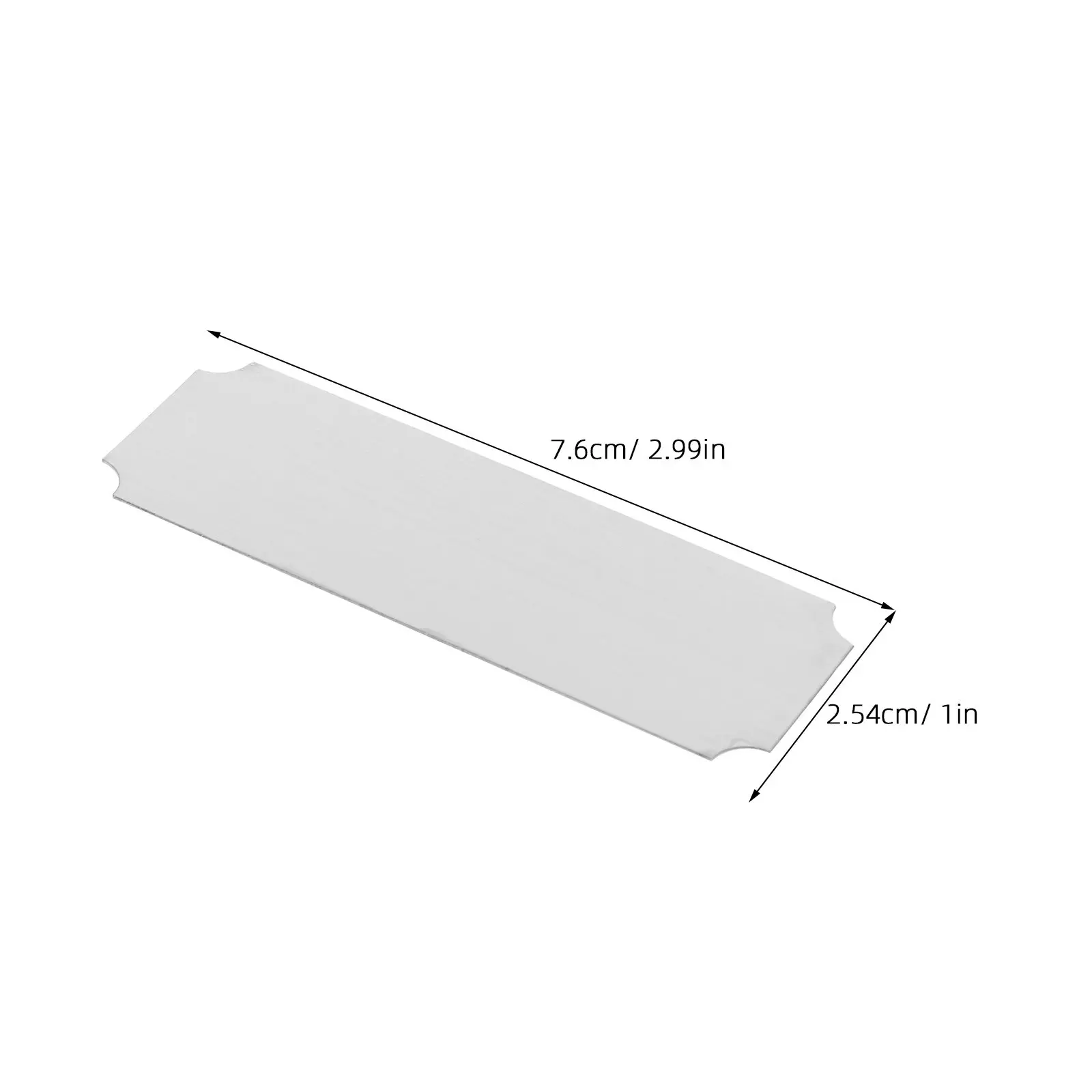 20Pcs Blank Stainless Steel Name Tags Rectangular Metal Nameplates for Professional Office Use Adhesive Backing Employee Id