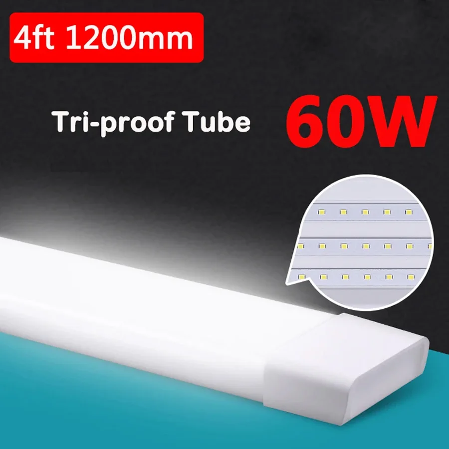 120CM 4FT LED Tube Light 220V Kitchen Lamp T5 Led Tube Bulb Wall Lamp 1200mm 40W 60W Fluorescent Bar Light Cold White For Home