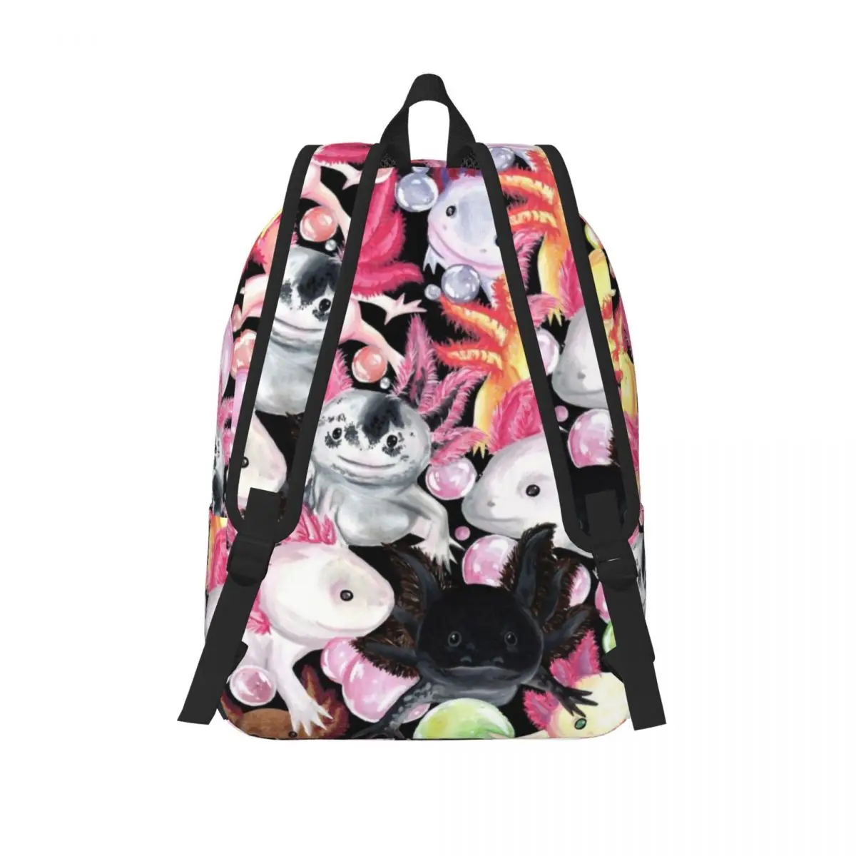 Yang Kawaii Axolotl ransel untuk pria wanita mode pelajar bisnis Daypack Laptop komputer kanvas tas olahraga