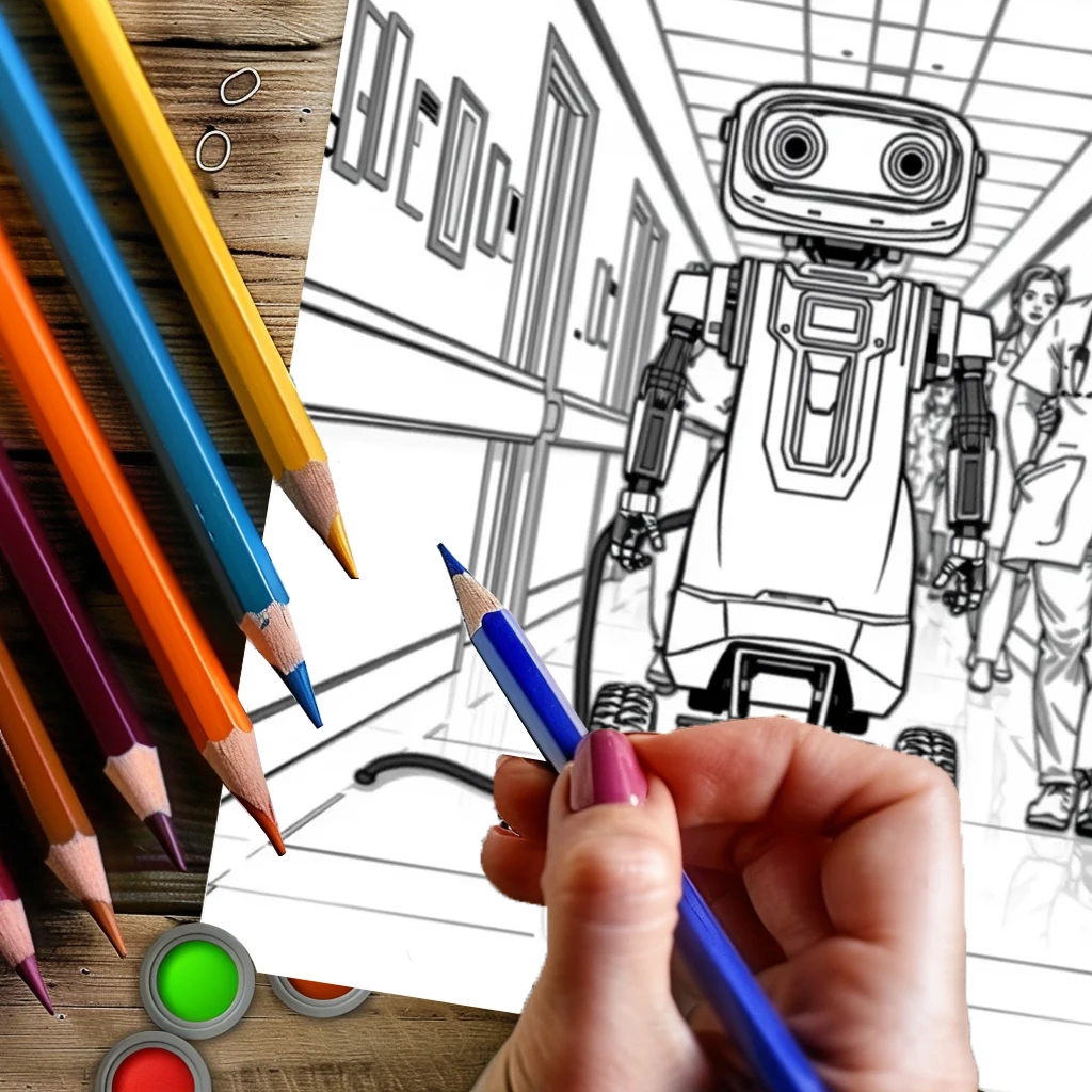 28 stron Oryginalna kolorowanka dla dorosłych z robotami i maszynami |   Książeczka do kolorowania, artykuły do rysowania na Boże Narodzenie, Święto Dziękczynienia