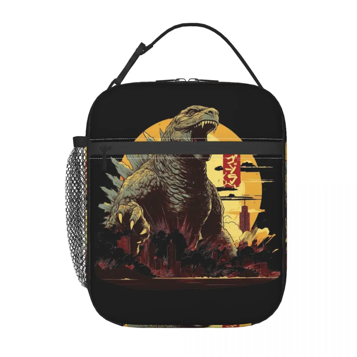 Godzillaed borsa per il pranzo isolata contenitore termico per il pranzo Tote portatile Lunch Box Food Bag College Outdoor