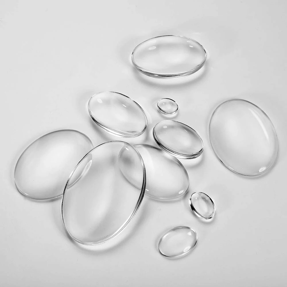 Oval Clear Glass Domes Flatback Cabochon 8x10mm-30x40mm Fit Blank Setting DIY Crafts Jewelry Accessories Supplies