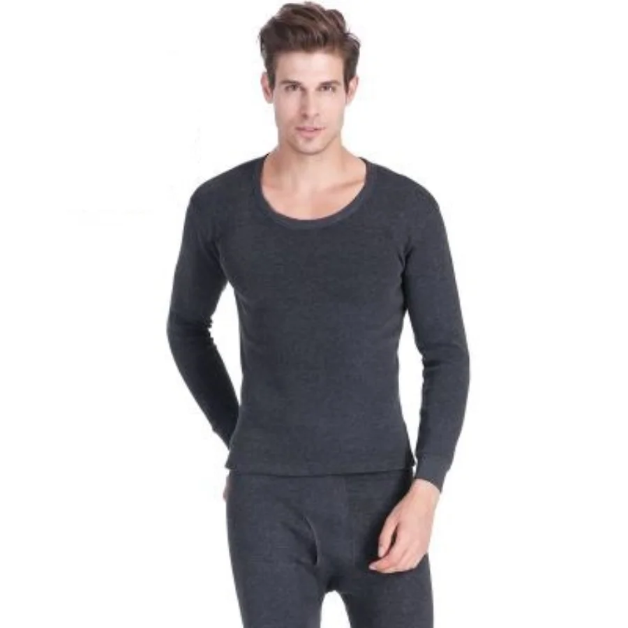 Winter Long Johns Men Thermal Underwear Set for Male Thick Thermo Underwear Keep Warm Fleece Thickening Clothes Solid Color 4XL