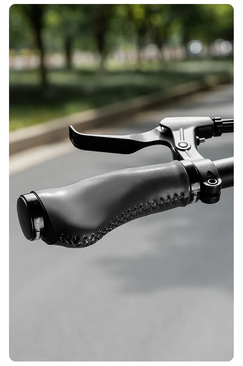 Ergonomic Dual Lock On Bike Grips Microfiber Leather TPR Rubber Anti Slip Short Long Handlebar Grips