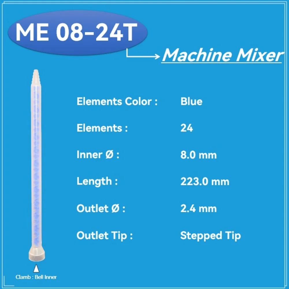 

Смеситель SULZER MIXPAC ME 08-24T, двухкомпонентная головка для смешивания клея, статическая насадка для смешивания клея AB, насадка для смешивания клея, 100 шт.