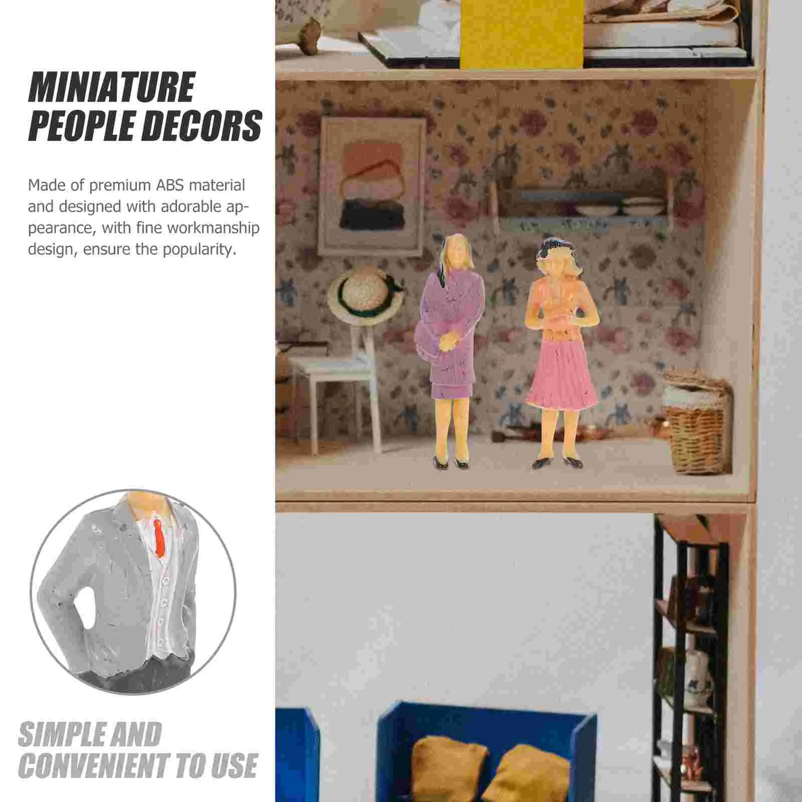 26 Uds Mini figuras realistas en miniatura pueblos mesa de arena figuras de personas Mini decoración de la casa estilo mixto