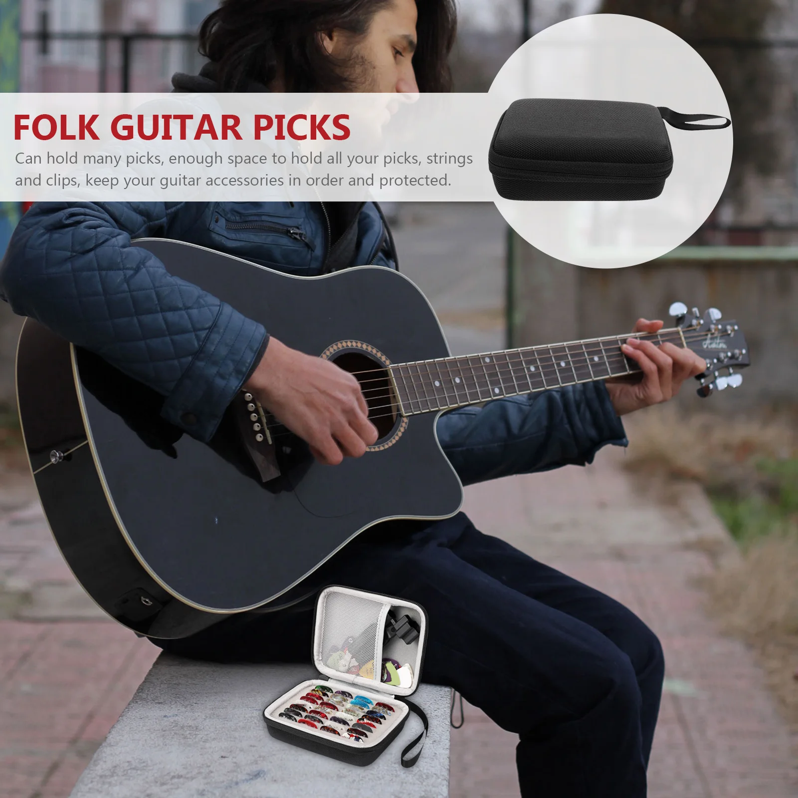 

Guitar Pick Bag Organizer Picks Bags Plectrum Holder Case Accesories Accessories Pouch Storage