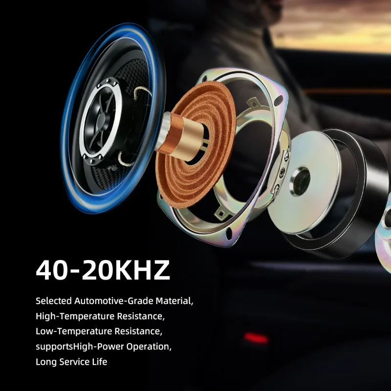 2pcs 6.5 Inch Coaxial Speaker 300W 4 Ohm HIFI Universal Car Automotive Audio Music Stereo Full Range Frequency 2WAY Car Speaker