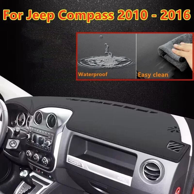 

PU Leather Dashboard Cover Dash Pretector Anti-Slip Mat Trim Dashmat Carpet For Jeep Compass 2010-2016