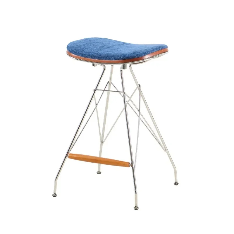 Restaurant designer soft bag bar stool cafe retro wrought iron minimalist casual high chair