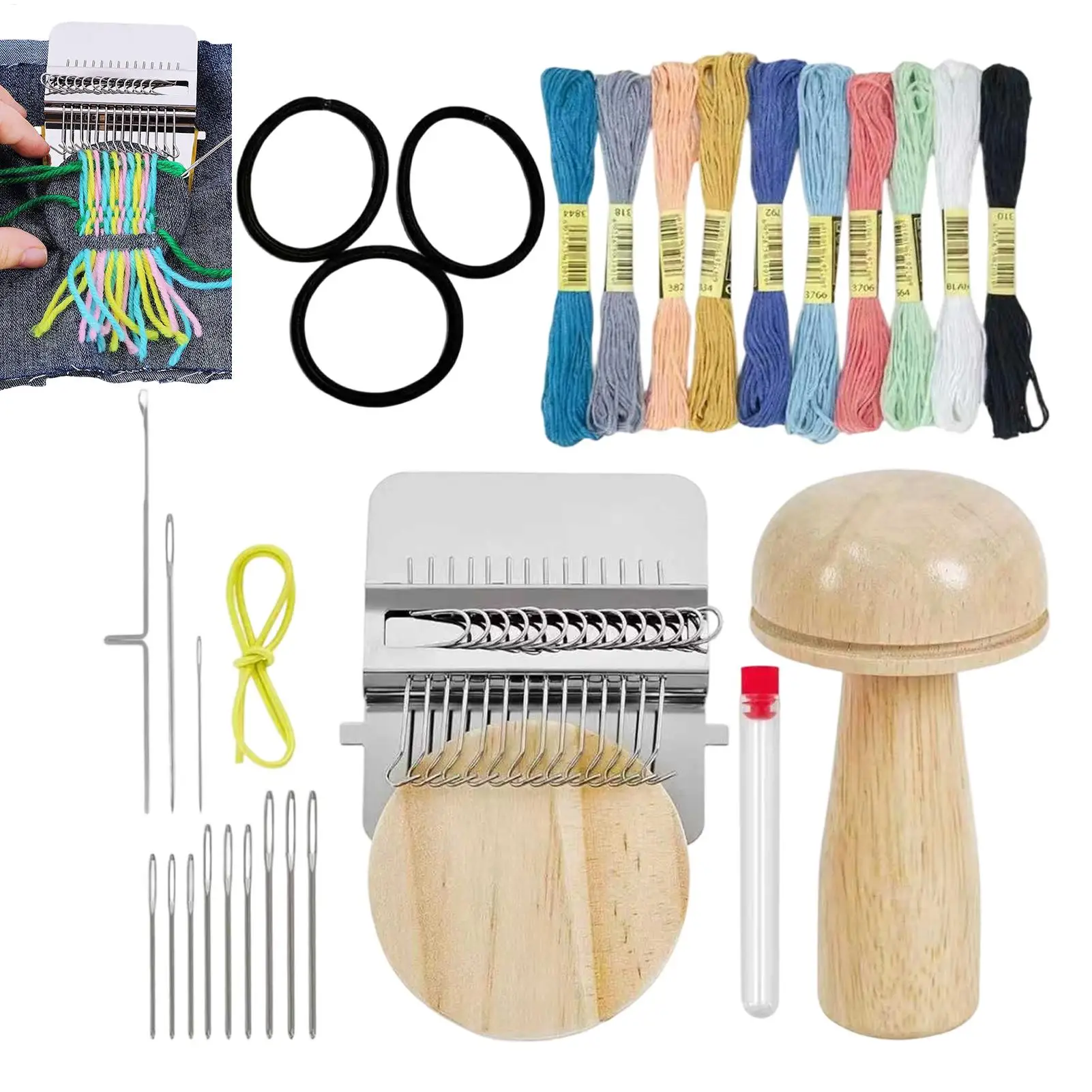 Wood Weaving Frame Machine Kit Hand Tapestry Knitting Tools Set DIY Handcrafts Making Supplies For Sewing Repair Craft Clothes