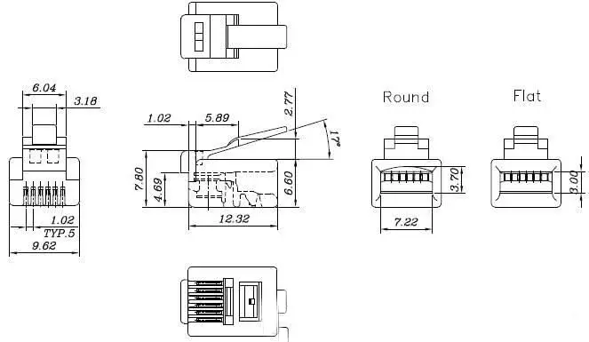 RJ12 Cable 6P6C Male To Female Telephone Ethernet Adapter Cable Converter Socket 3Meter