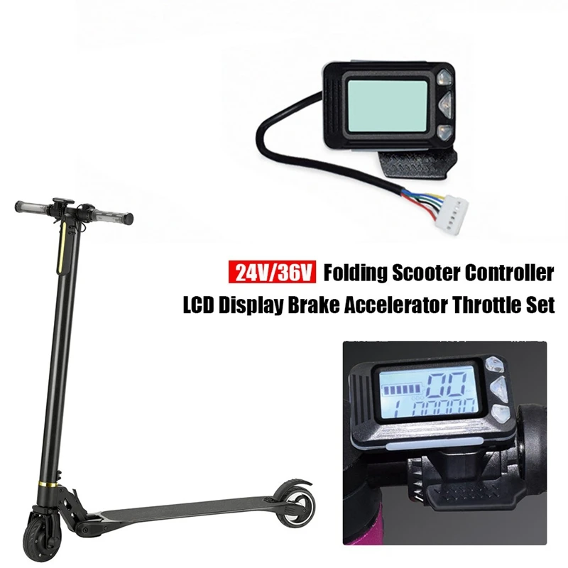 Folding Scooter Controller Switch Button LCD Display Brake Accelerator Throttle Kit For Electric Scooter