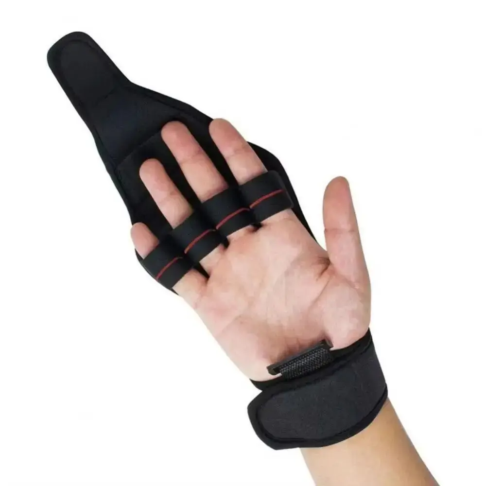 Stretch Fabric Athletic Gloves Anti Spasticity Anti-Slip Rehabilitation Finger Glove Black Rehabilitation Gloves Finger Training