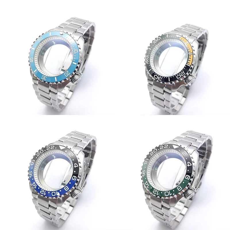 42mm Dome Sapphire Glass Case Installed 22mm Strap Fits NH35 NH36 4R35 7S Movement 28.5mm Dial Bezel Insert Men Dive Case Refit