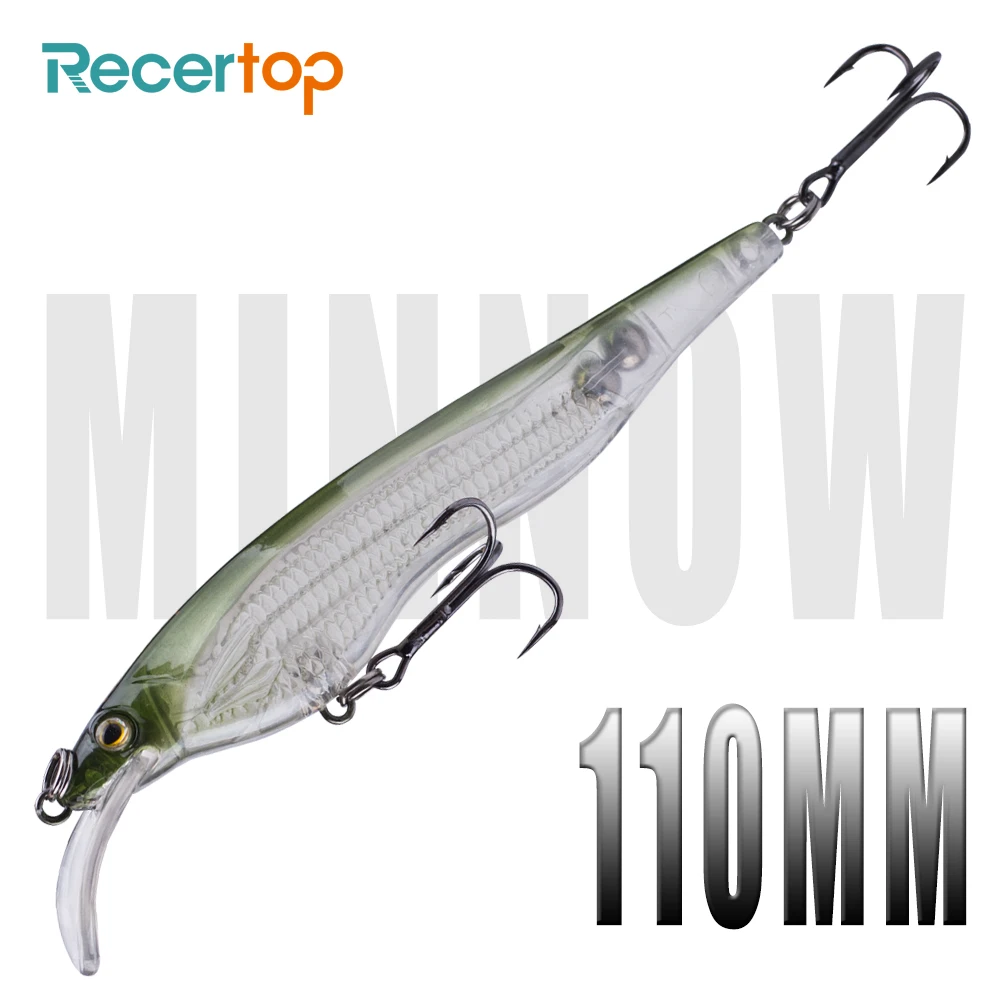 Recertop 110MM 13G Jerkbait Minnow Rattles Artificial Hard Wobbler Bait Floating Shovel Diver Fishing Lures For Bass Fishing