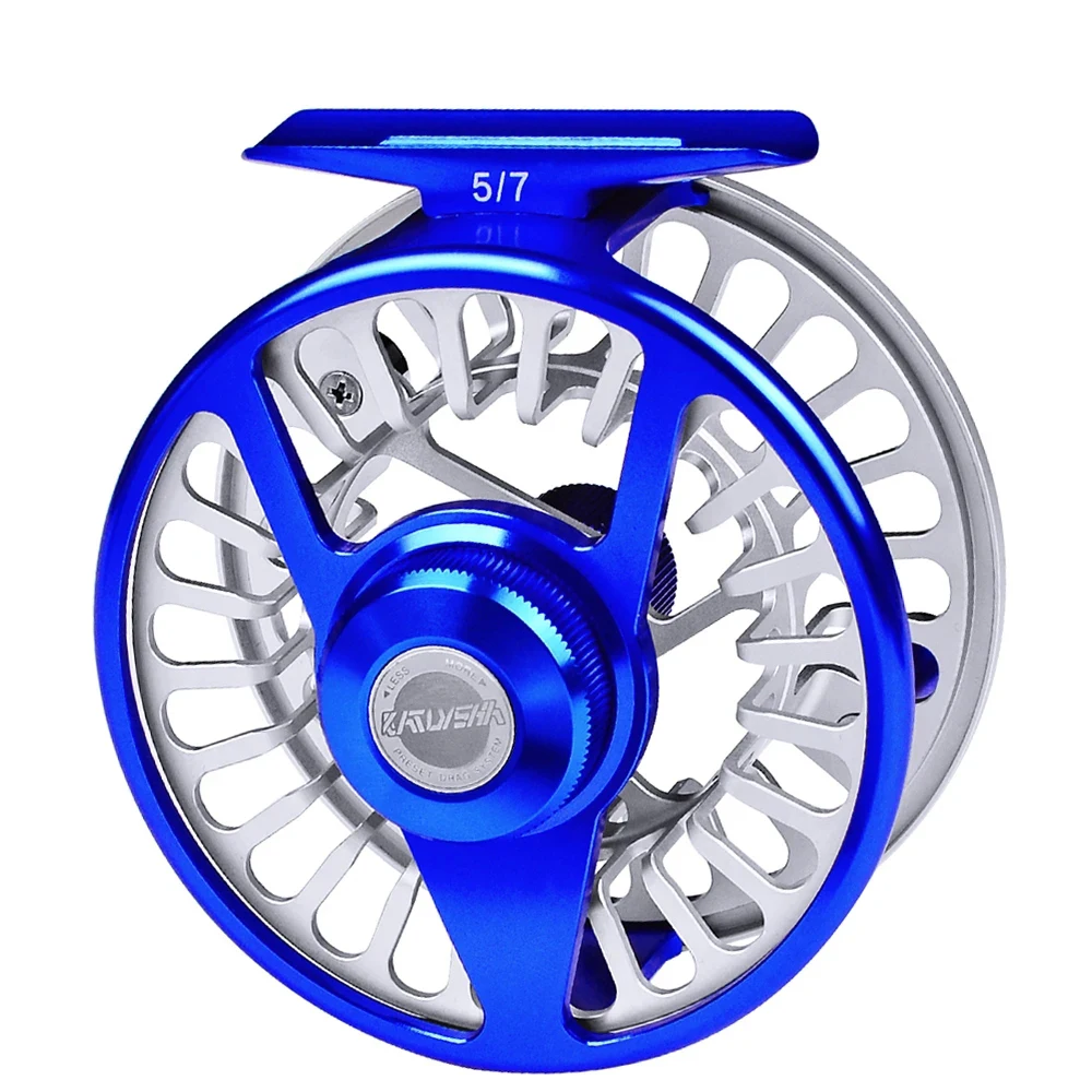 Fly Fishing 5/7 7/9 9/10 WT 2+1 BB Wheel Blue & Silver Color Fly Fishing Reel CNC Machine Right & Left Handle Aluminum Fly Reel