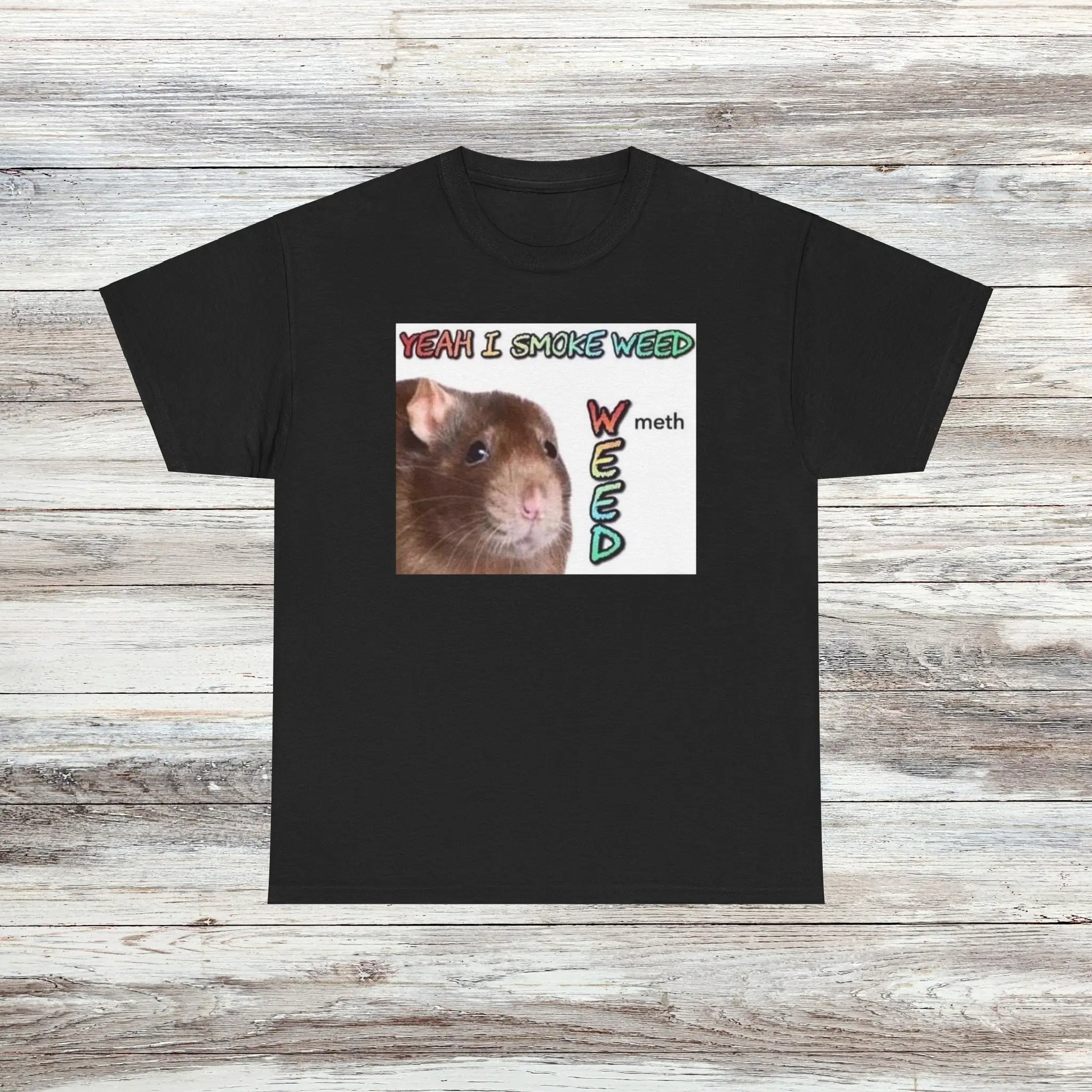 Rat Smoking T Shirt Male Or Female Cotton 6 Colors Available Funny Parody Meme