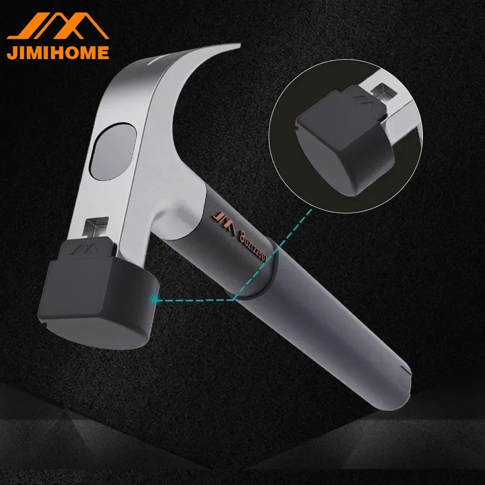 JIMIHOME Multifunction Non-slip Shockproof Steel Hammer Hand Tool Long Handle Double Nail Groove Hammer Household Tools