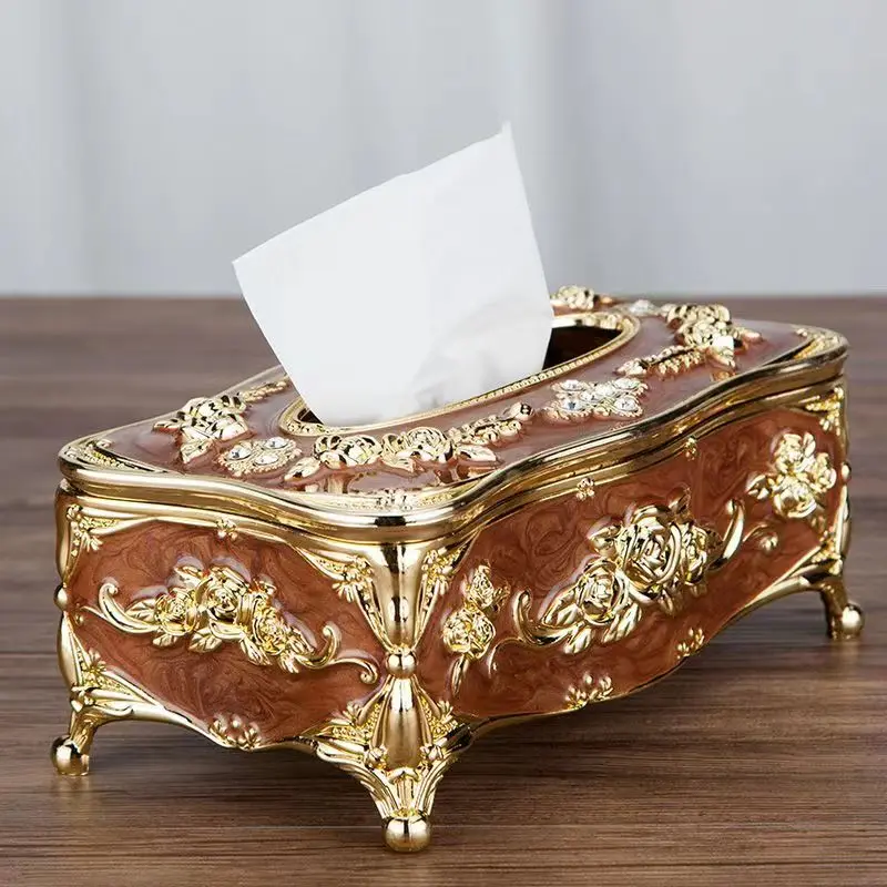 European Creative Paper Towel Box Manual Oil Dripping Paper Drawer Household Toilet Paper Storage Appliance Table Napkin Holder