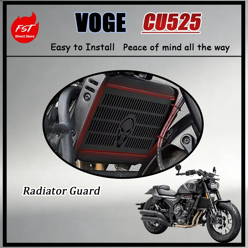 For Voge CU525 Motorcycle Radiator Guard Grille High-Strength Carbon Steel Anti-Crash Anti-Stone Protection Efficient Heat