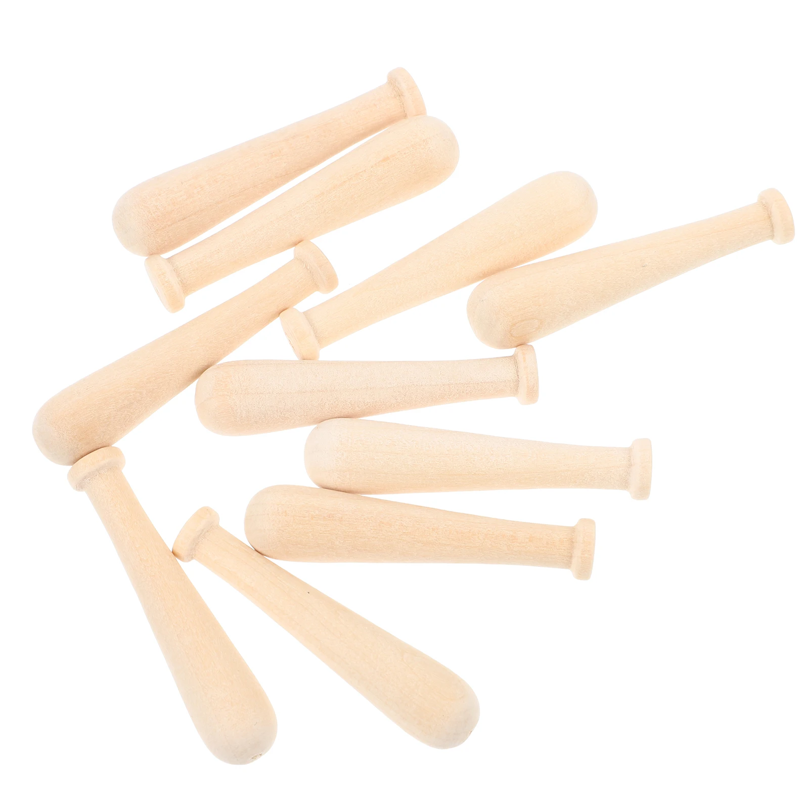 

10pcs Mini Baseball Bat Wooden Crafts Unfinished Kids Toys Party Favors Lightweight Compact Storage Coloring Wood Bats