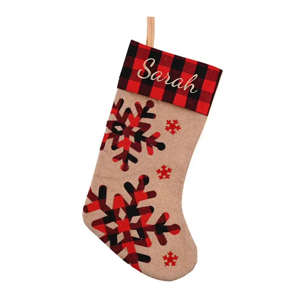 Christmas Stockings for Kids Buffalo Plaid Christmas Stockings with Reindeer Snowflake Decoration Perfectly Plaid for Stairs