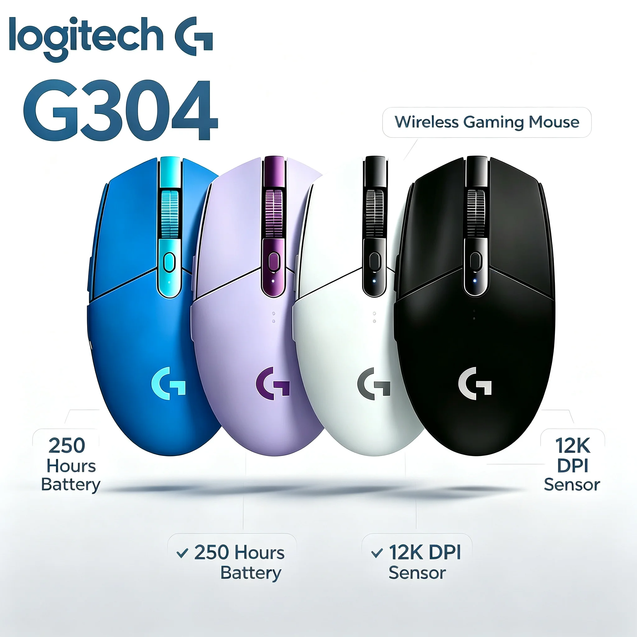 Logitech G304 Original Wireless Gaming Mouse Stable Connection No‑lag Mice For Desktop Notebook PC