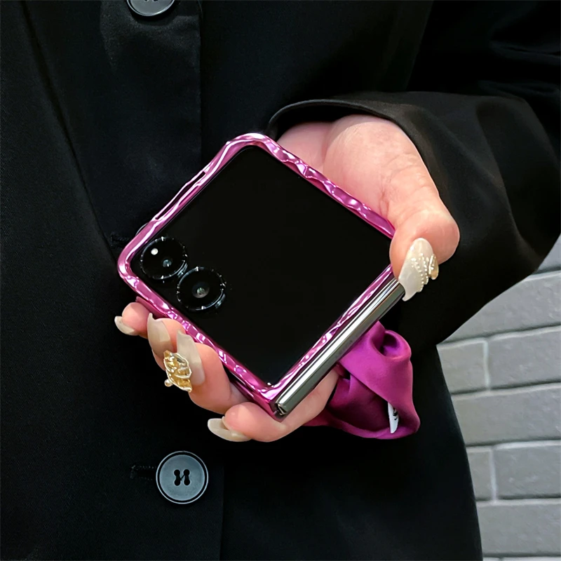 For Xiaomi Mix Flip Luxury Laser Water Ripple Silk Wrist strap Phone Case Cover_voghion.com