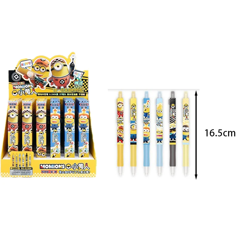 Randomly One Cute Despicable Me Minions Gel Pen Cartoon Signature Pens Individually Packaged Press Pen Student Stationery