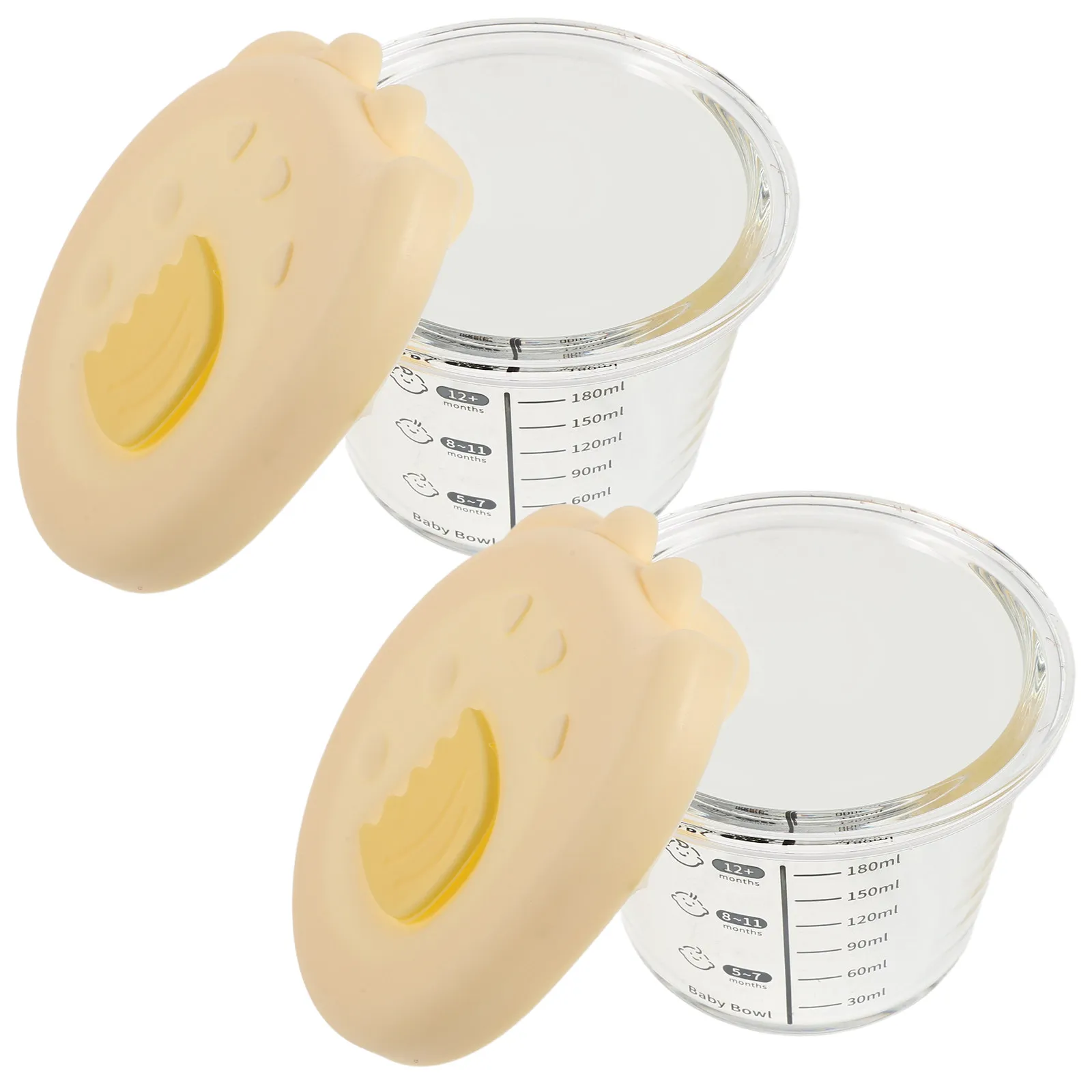 

2Pcs Glass Baby Food Storage Bowls 230Ml Round Leakproof Freezer Safe Microwave Friendly Infant Snack Containers Outdoor Baby