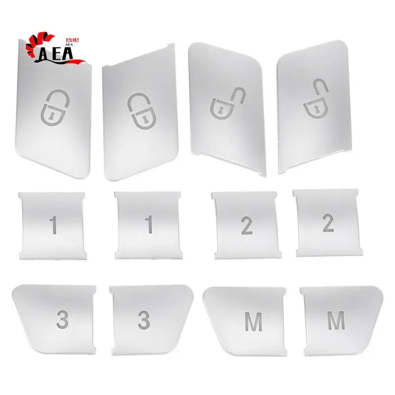 

AEA0-12Pcs Car Door Seat Memory Lock Buttons Covers Stickers For Mercedes Benz CLA/GLA/GLK/GLE/CLS/GL/ML/A/B/E