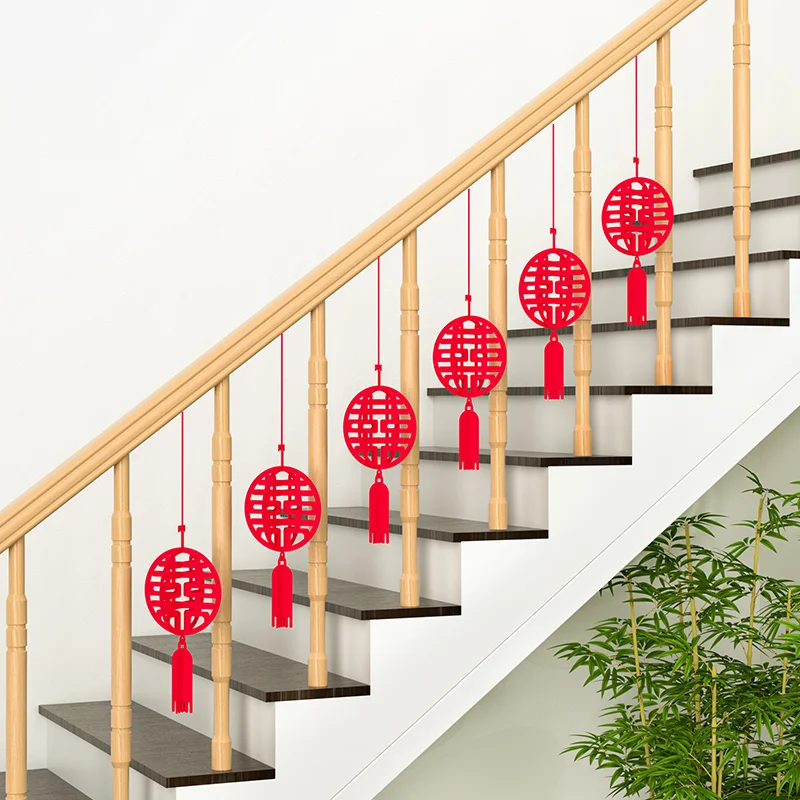 Decoration of staircase handrails to cover up ugly wedding ideas