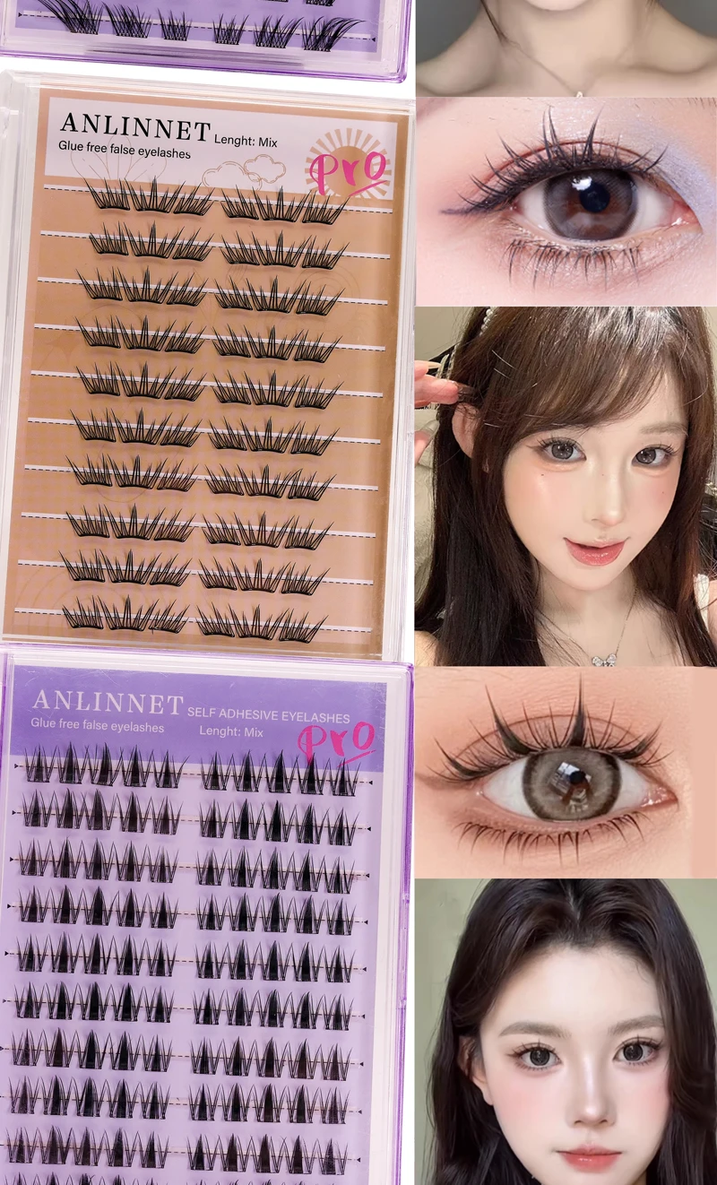 DIY falsche Wimpern, 10 Reihen, selbstklebend, natürlich, weich, große Kapazität, Anime, Multi-Stil, nicht klebend, Make-up, falsche Wimpern – Detail 5