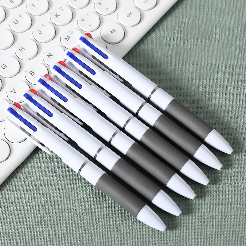 3 Kleuren In 1 Druk Balpen Klassieke Balpen Schrijf Pen Kantoor School Briefpapier Rood Zwart Blauw 0.7Mm Pen