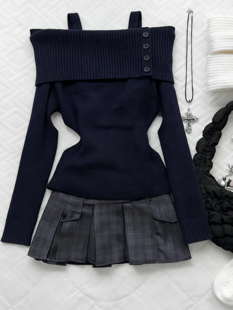 

Оригинальный облегающий трикотажный топ Gothic Rose Bla-oulder для женщин, осенняя модная модель с длинным рукавом из смесового хлопка